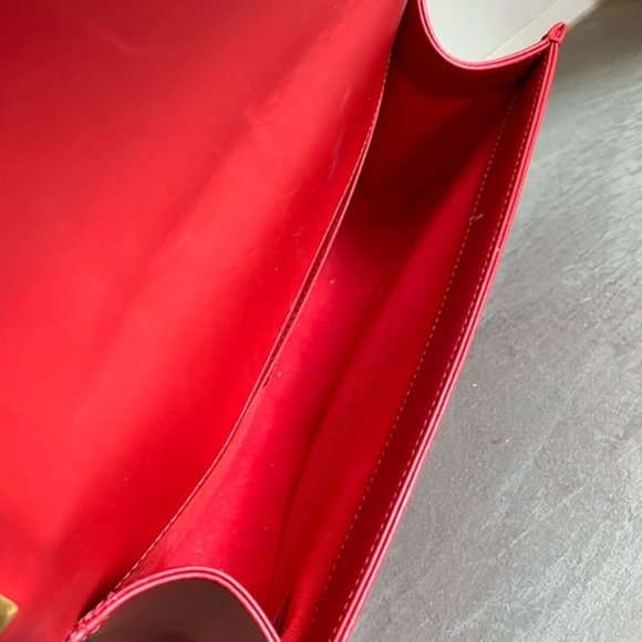 Chanel Boy Red Medium Quilted Leather Flap Bag - Picture 11 of 15